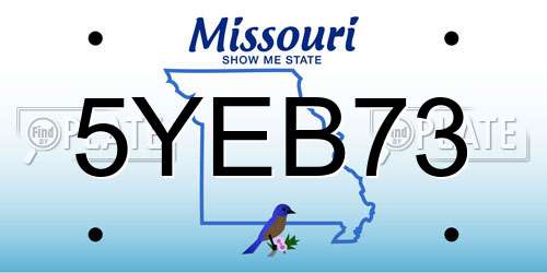 5YEB73 Missouri License Plate