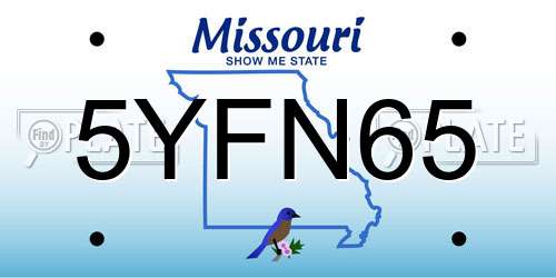 5YFN65 Missouri License Plate