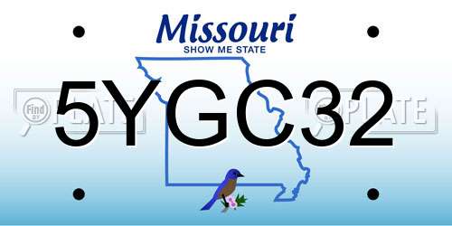 5YGC32 Missouri License Plate