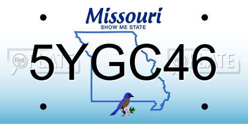 5YGC46 Missouri License Plate