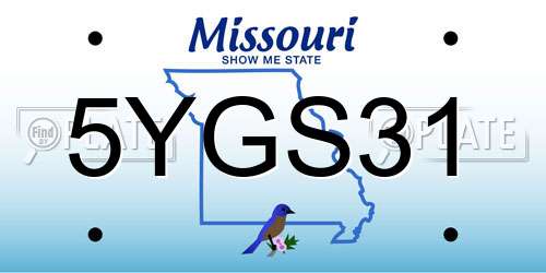 5YGS31 Missouri License Plate