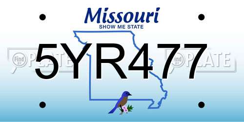 5YR477 Missouri License Plate