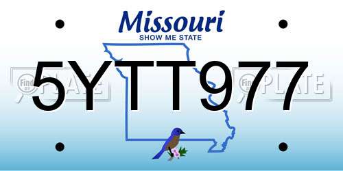 5YTT977 Missouri License Plate