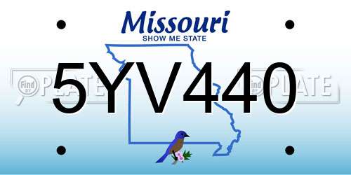5YV440 Missouri License Plate
