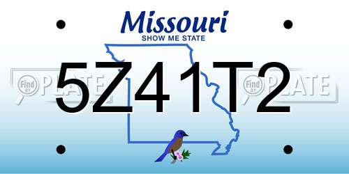 5Z41T2 Missouri License Plate