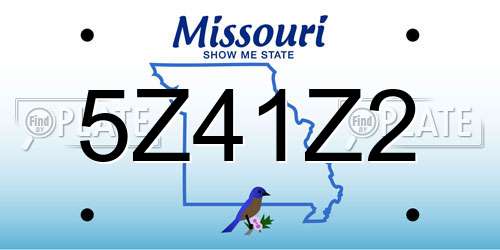 5Z41Z2 Missouri License Plate