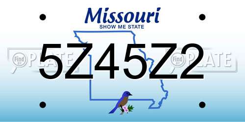 5Z45Z2 Missouri License Plate