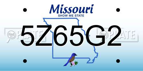 5Z65G2 Missouri License Plate