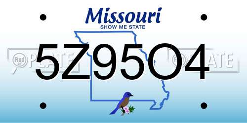 5Z95O4 Missouri License Plate