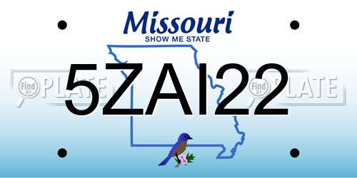 5ZAI22 Missouri License Plate