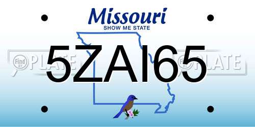 5ZAI65 Missouri License Plate