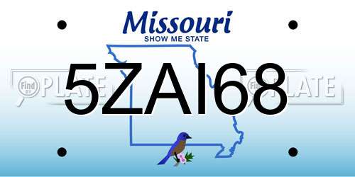5ZAI68 Missouri License Plate