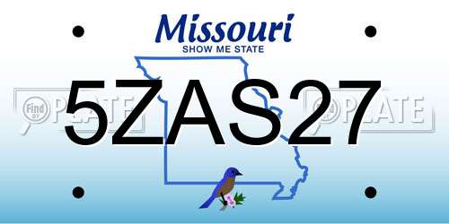 5ZAS27 Missouri License Plate