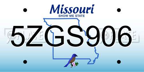 5ZGS906 Missouri License Plate