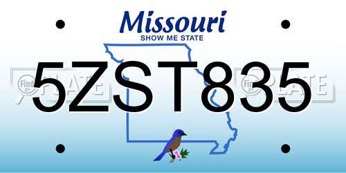 5ZST835 Missouri License Plate