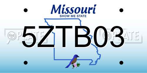 5ZTB03 Missouri License Plate