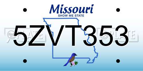 5ZVT353 Missouri License Plate