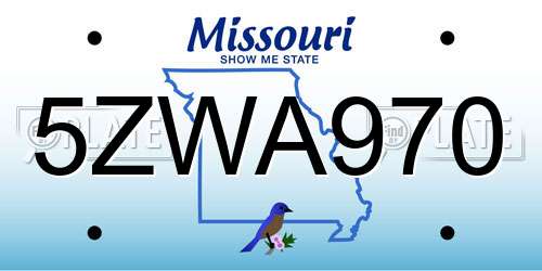 5ZWA970 Missouri License Plate