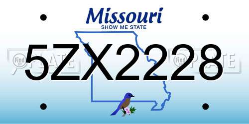 5ZX2228 Missouri License Plate