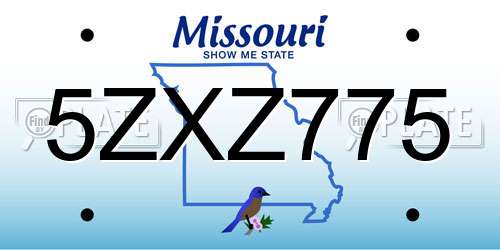 5ZXZ775 Missouri License Plate