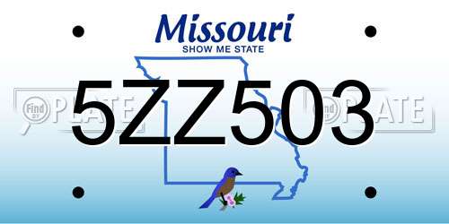 5ZZ503 Missouri License Plate