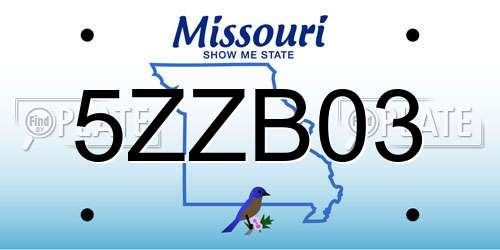 5ZZB03 Missouri License Plate