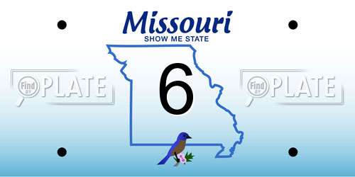 6 Missouri License Plate