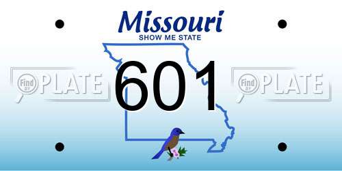 601 Missouri License Plate