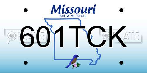 601TCK Missouri License Plate