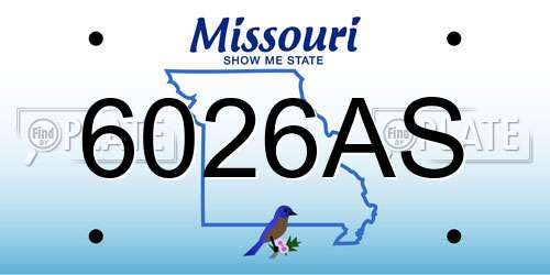 6026AS Missouri License Plate