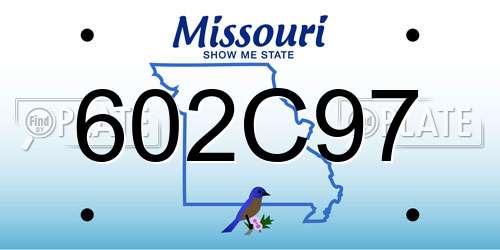 602C97 Missouri License Plate