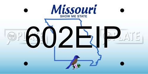 602EIP Missouri License Plate