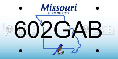602GAB Missouri License Plate