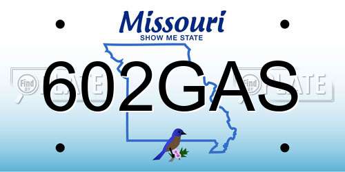 602GAS Missouri License Plate