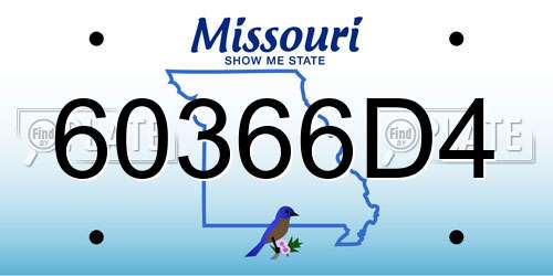 60366D4 Missouri License Plate