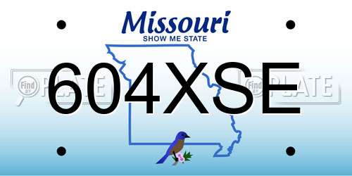 604XSE Missouri License Plate