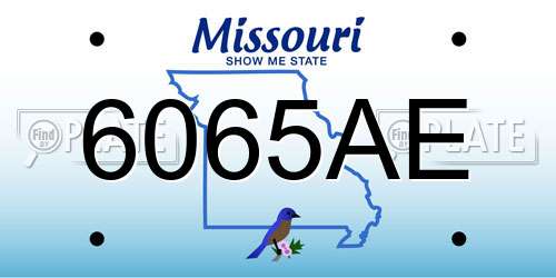 6065AE Missouri License Plate