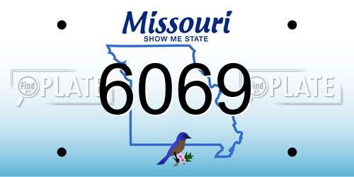 6069 Missouri License Plate