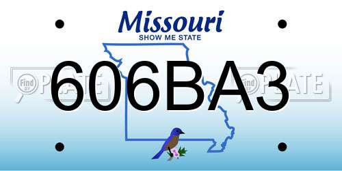 606BA3 Missouri License Plate