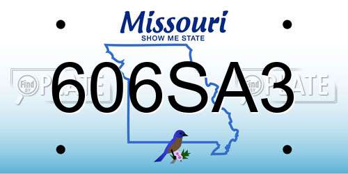 606SA3 Missouri License Plate