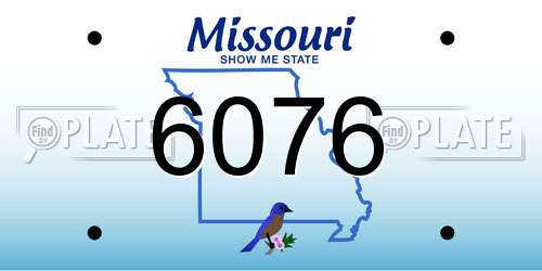 6076 Missouri License Plate