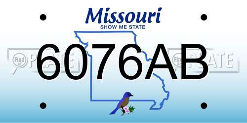 6076AB Missouri License Plate
