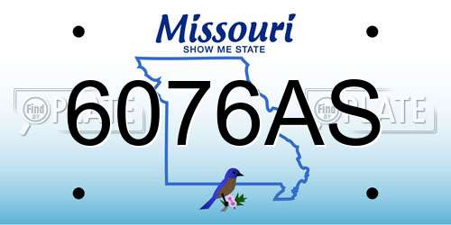 6076AS Missouri License Plate