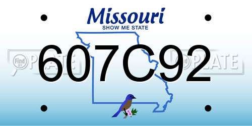 607C92 Missouri License Plate