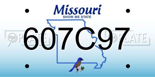 607C97 Missouri License Plate