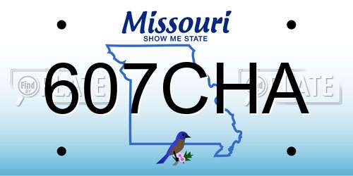 607CHA Missouri License Plate