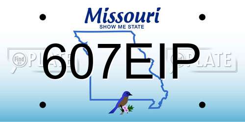 607EIP Missouri License Plate