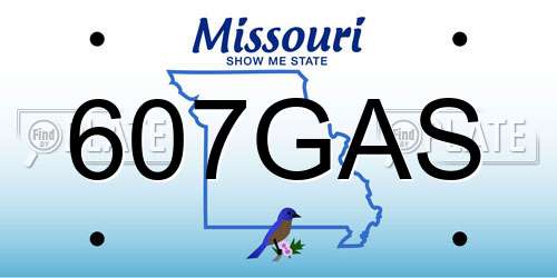 607GAS Missouri License Plate