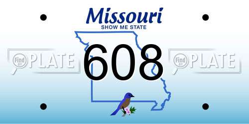 608 Missouri License Plate