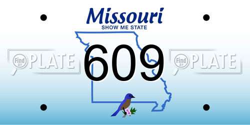 609 Missouri License Plate